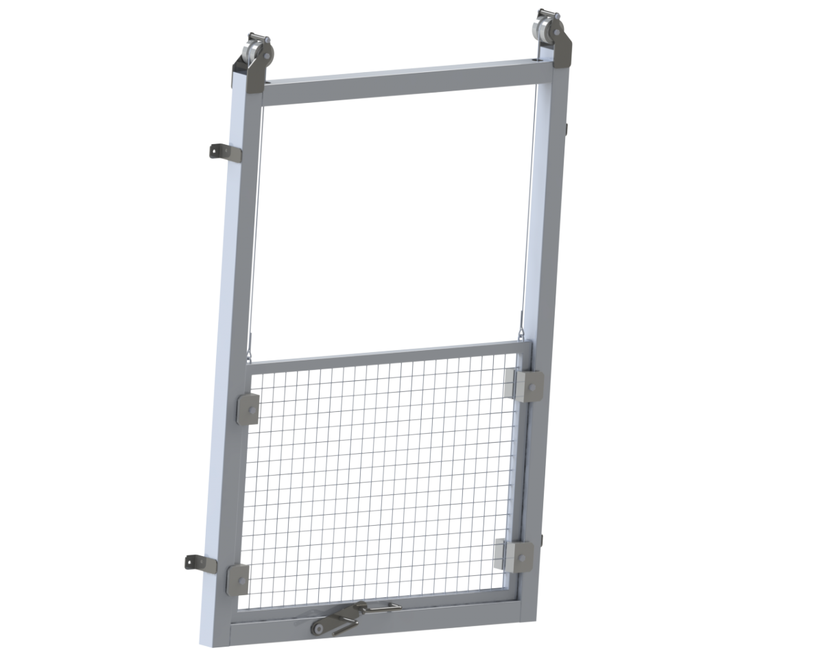 Porte guillotine grillagée